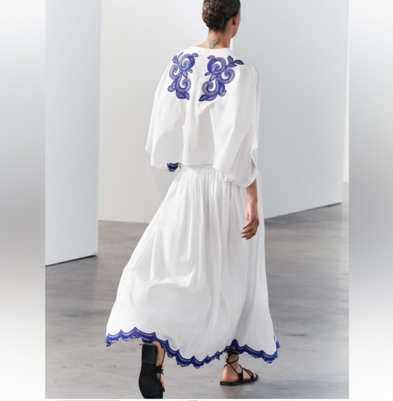 ZARA Skirt White and Blue Size XS and S - Picture 13 of 16